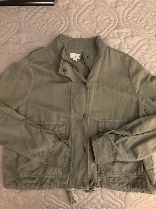 LOFT Jackets & Blazers - LOFT Sage Green Utility Jacket with Drawstring Hem